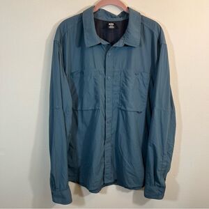 ✨ REI Men’s Gray Button Down Long Sleeve Hiking Shirt Collared XL